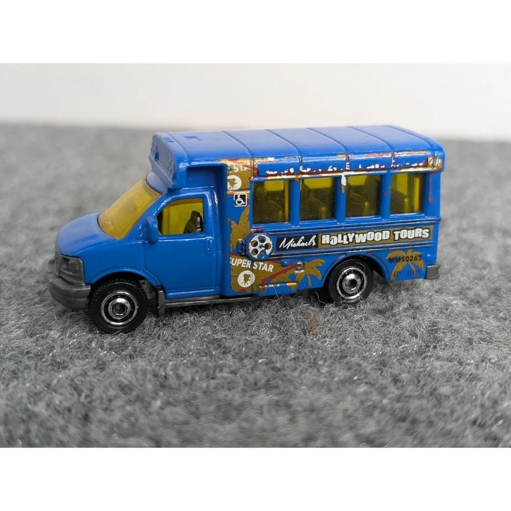 2014 MATCHBOX GMC SCHOOL BUS MICHAEL'S HOLLYWOOD‎ TOURS BLUE DIECAST 3